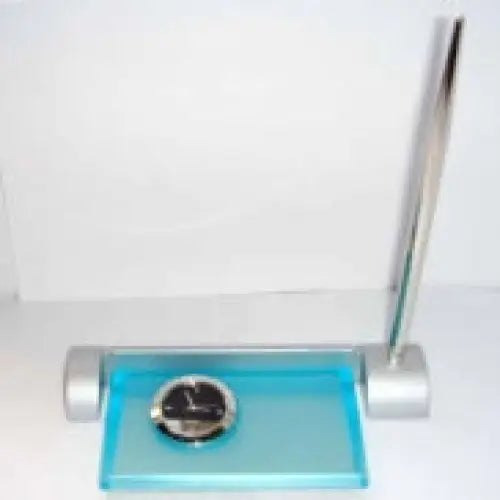 G-2281- Glass Clock + Pen Holder - simple